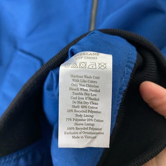 Everlane Bomber Jacket Blue Womens Small Varsity Track - Picture 6 of 8